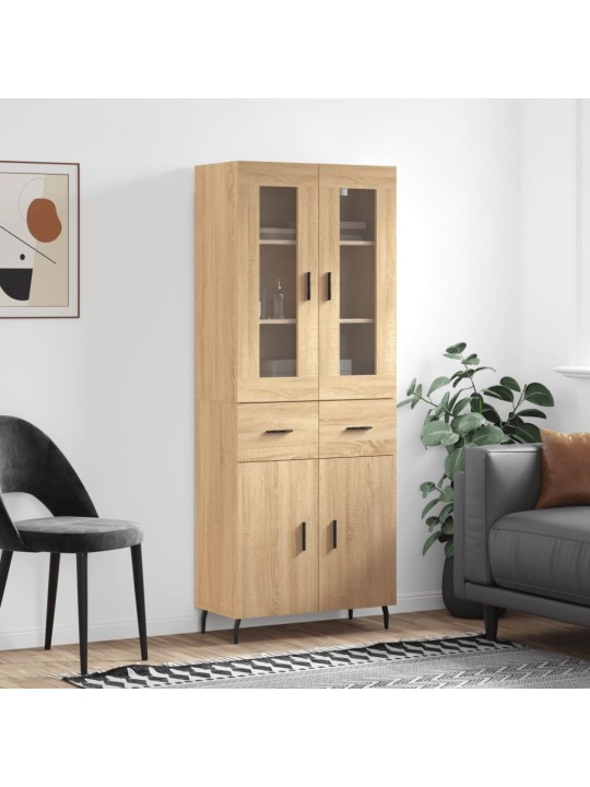 Augstais skapis, ozolkoka, 69,5x34x180 cm, inženierijas koks
