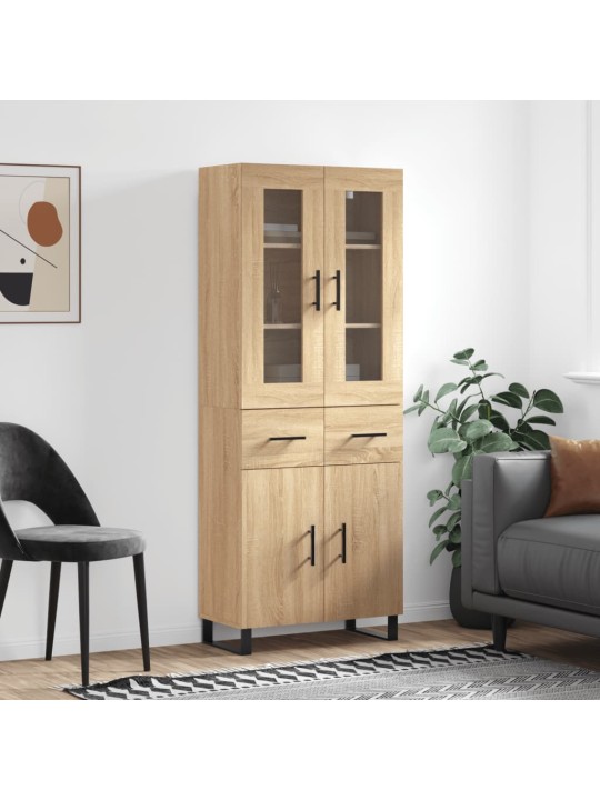 Augstais skapis, ozolkoka, 69,5x34x180 cm, inženierijas koks