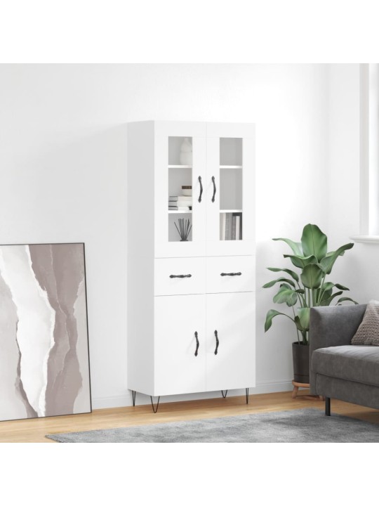 Augstais skapis, balts, 69,5x34x180 cm, inženierijas koks
