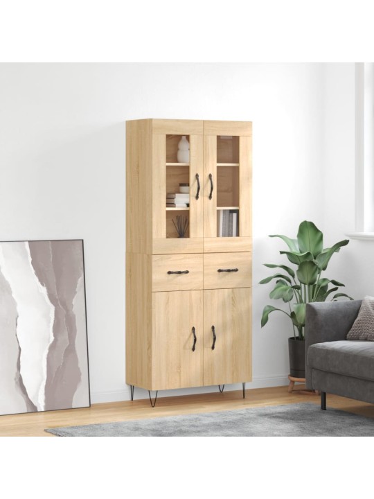 Augstais skapis, ozolkoka, 69,5x34x180 cm, inženierijas koks