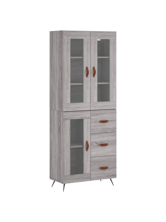 Augstais skapis, pelēks, 69,5x34x180 cm, inženierijas koks