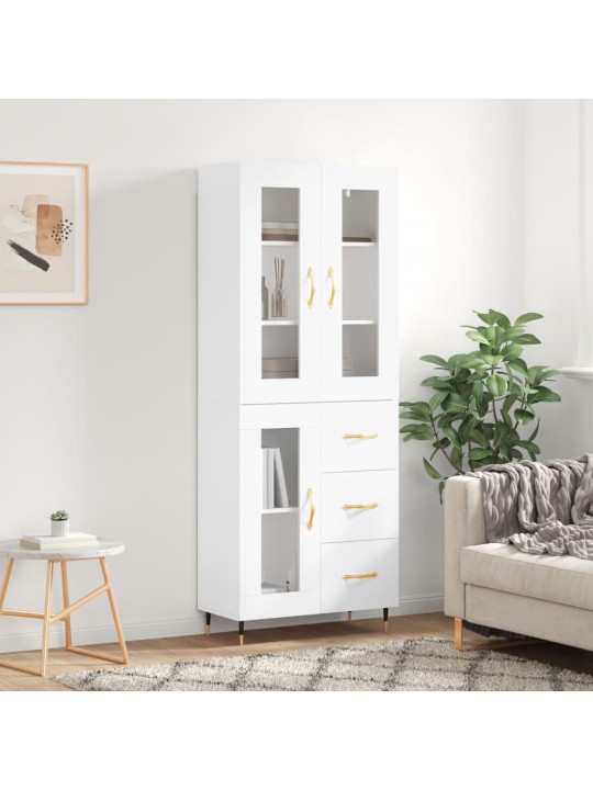 Augstais skapis, balts, 69,5x34x180 cm, inženierijas koks