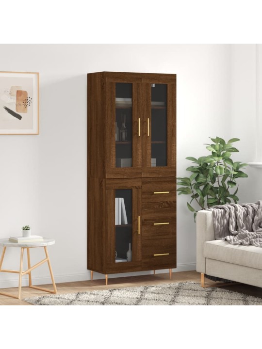 Augstais skapis, ozolkoka, 69,5x34x180 cm, inženierijas koks