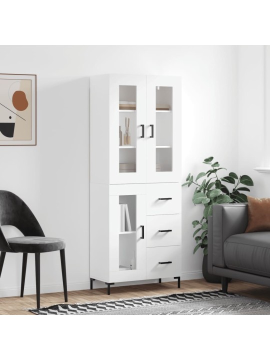 Augstais skapis, balts, 69,5x34x180 cm, inženierijas koks