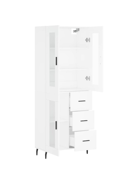 Augstais skapis, balts, 69,5x34x180 cm, inženierijas koks