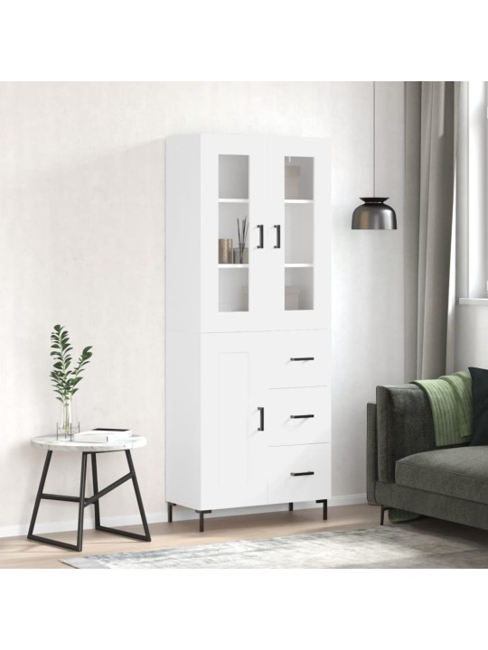 Augstais skapis, balts, 69,5x34x180 cm, inženierijas koks
