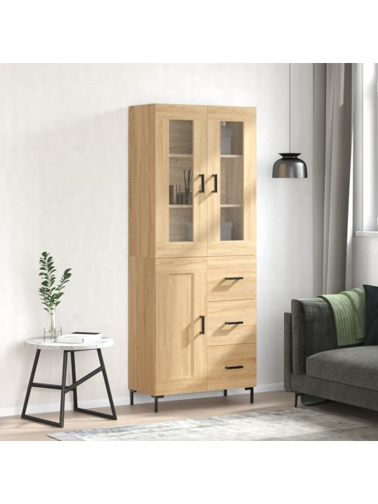 Augstais skapis, ozolkoka, 69,5x34x180 cm, inženierijas koks