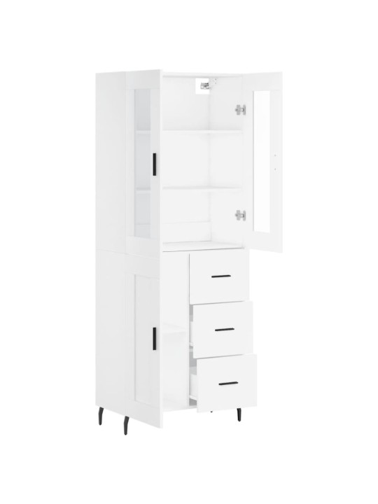 Augstais skapis, balts, 69,5x34x180 cm, inženierijas koks
