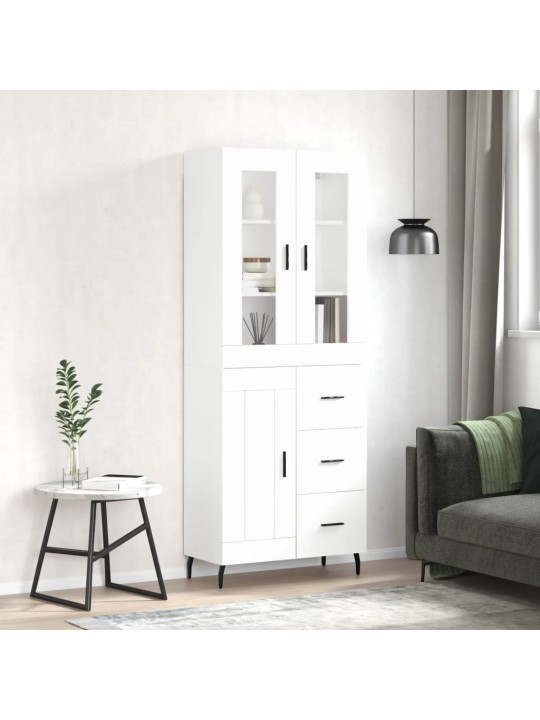 Augstais skapis, balts, 69,5x34x180 cm, inženierijas koks