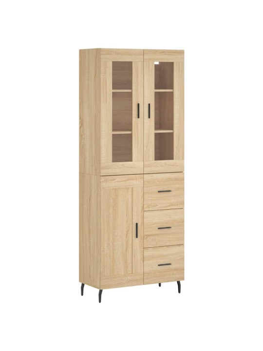 Augstais skapis, ozolkoka, 69,5x34x180 cm, inženierijas koks