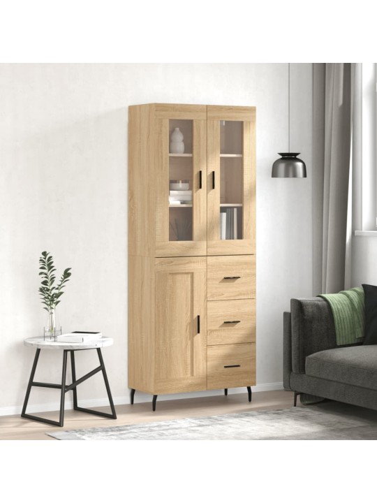 Augstais skapis, ozolkoka, 69,5x34x180 cm, inženierijas koks