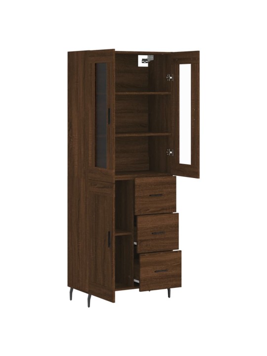Augstais skapis, ozolkoka, 69,5x34x180 cm, inženierijas koks
