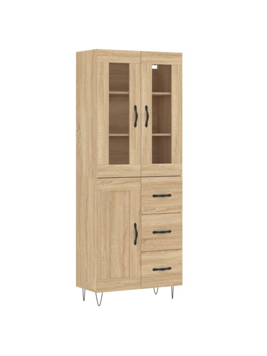 Augstais skapis, ozolkoka, 69,5x34x180 cm, inženierijas koks