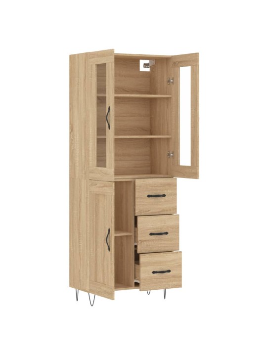 Augstais skapis, ozolkoka, 69,5x34x180 cm, inženierijas koks