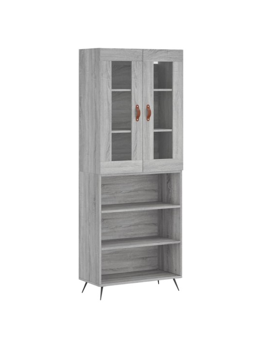 Augstais skapis, pelēks, 69,5x34x180 cm, inženierijas koks