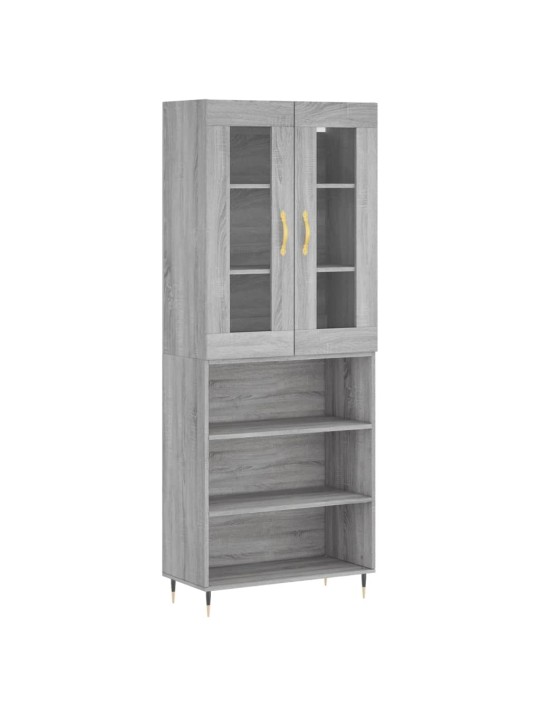 Augstais skapis, pelēks, 69,5x34x180 cm, inženierijas koks