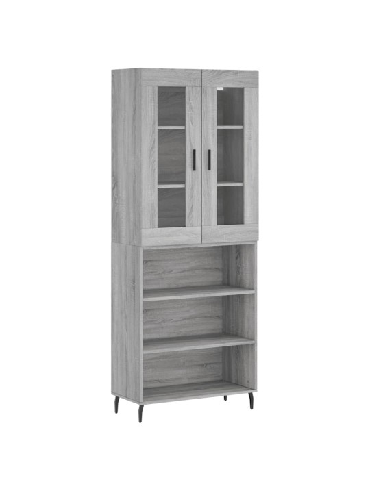 Augstais skapis, pelēks, 69,5x34x180 cm, inženierijas koks