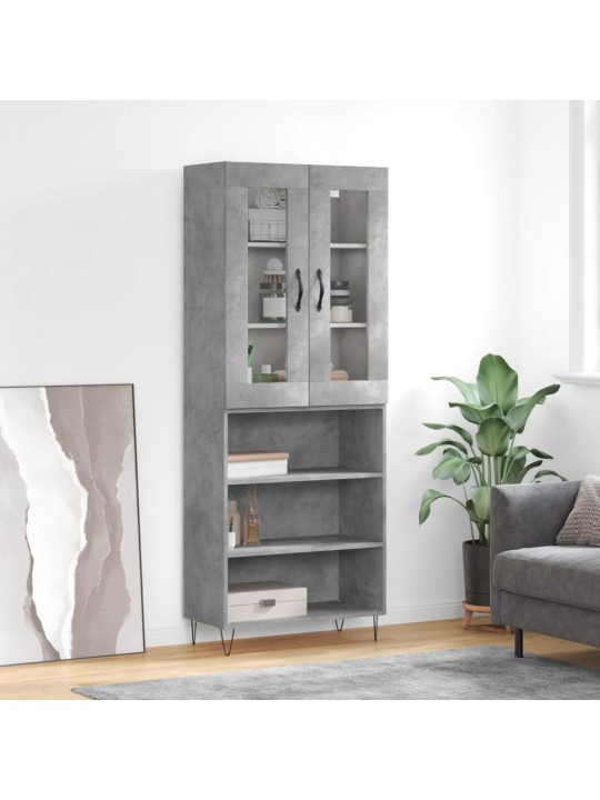 Augstais skapis, pelēks, 69,5x34x180 cm, inženierijas koks