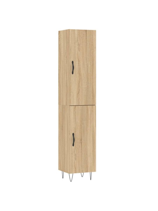 Augstais skapītis, ozolkoka, 34,5x34x180 cm, inženierijas koks
