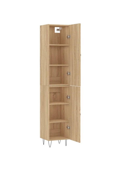 Augstais skapītis, ozolkoka, 34,5x34x180 cm, inženierijas koks