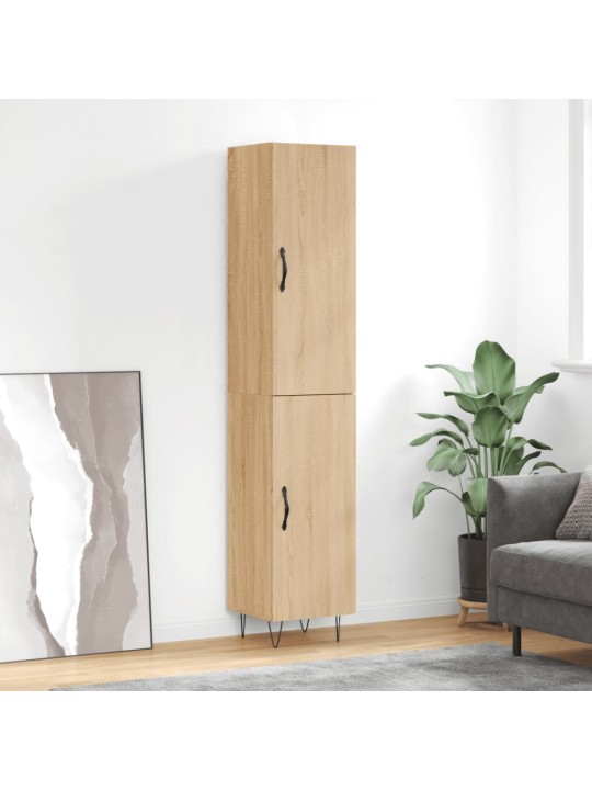 Augstais skapītis, ozolkoka, 34,5x34x180 cm, inženierijas koks