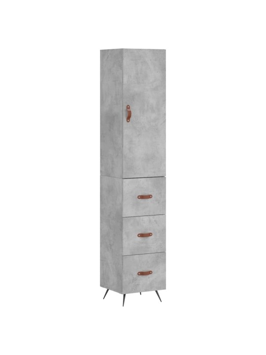 Augstais skapītis, pelēks, 34,5x34x180 cm, inženierijas koks