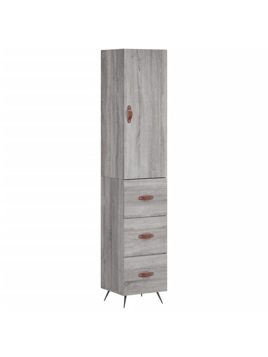 Augstais skapītis, pelēks, 34,5x34x180 cm, inženierijas koks
