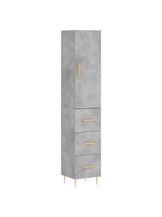 Augstais skapītis, pelēks, 34,5x34x180 cm, inženierijas koks