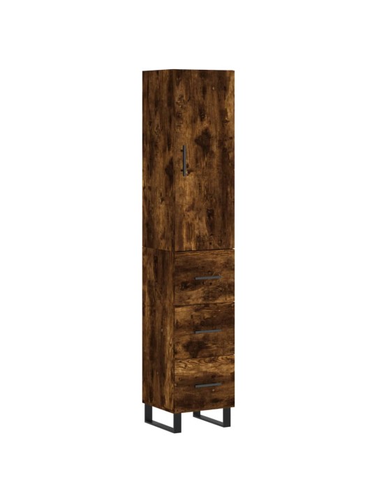 Augstais skapītis, ozolkoka, 34,5x34x180 cm, inženierijas koks