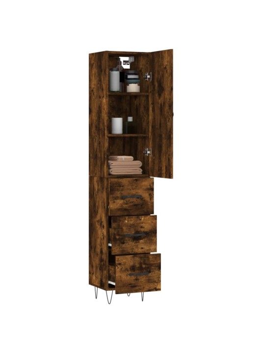 Augstais skapītis, ozolkoka, 34,5x34x180 cm, inženierijas koks