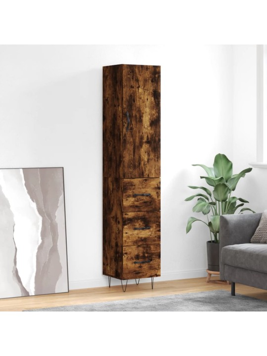 Augstais skapītis, ozolkoka, 34,5x34x180 cm, inženierijas koks