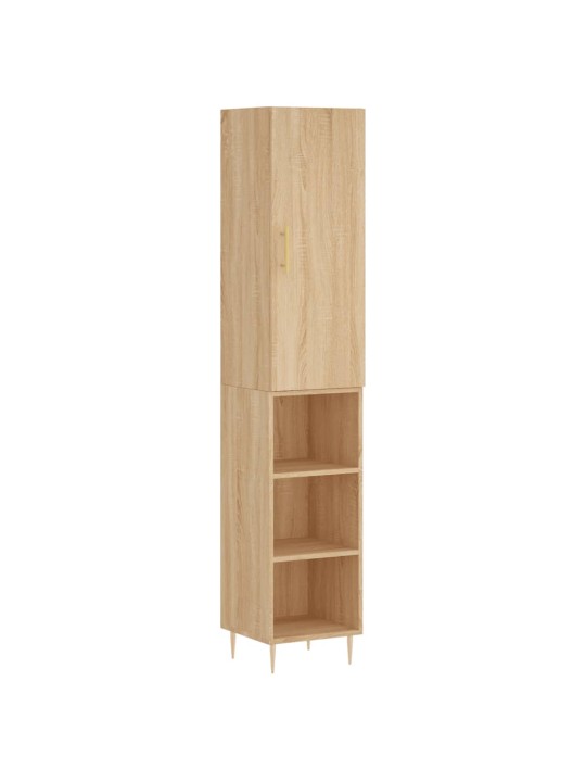 Augstais skapītis, ozolkoka, 34,5x34x180 cm, inženierijas koks