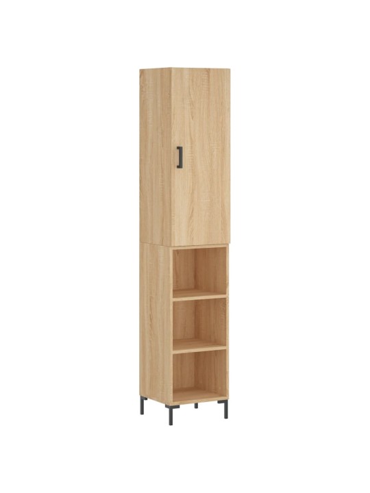 Augstais skapītis, ozolkoka, 34,5x34x180 cm, inženierijas koks