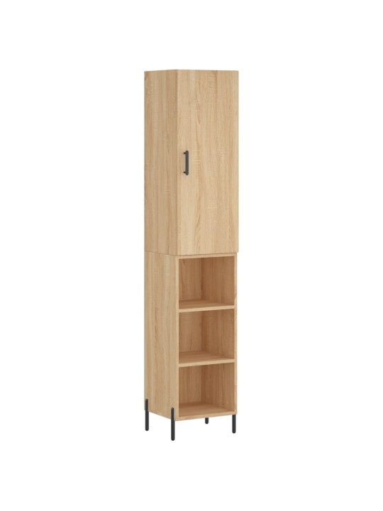 Augstais skapītis, ozolkoka, 34,5x34x180 cm, inženierijas koks