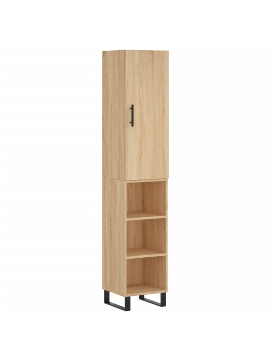 Augstais skapītis, ozolkoka, 34,5x34x180 cm, inženierijas koks