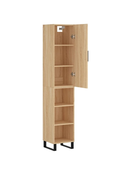 Augstais skapītis, ozolkoka, 34,5x34x180 cm, inženierijas koks