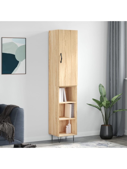 Augstais skapītis, ozolkoka, 34,5x34x180 cm, inženierijas koks