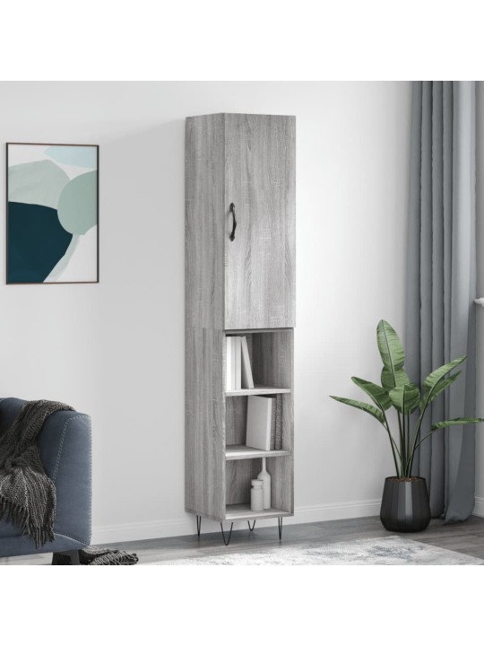 Augstais skapītis, pelēks, 34,5x34x180 cm, inženierijas koks