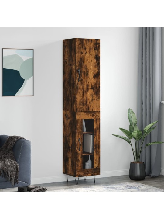 Augstais skapītis, ozolkoka, 34,5x34x180 cm, inženierijas koks