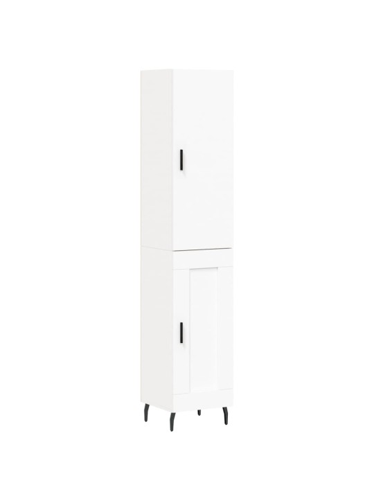 Augstais skapītis, balts, 34,5x34x180 cm, inženierijas koks