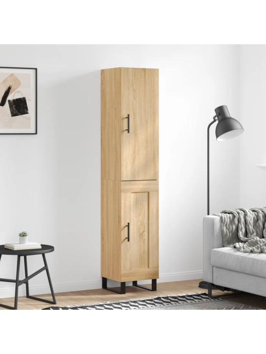 Augstais skapītis, ozolkoka, 34,5x34x180 cm, inženierijas koks