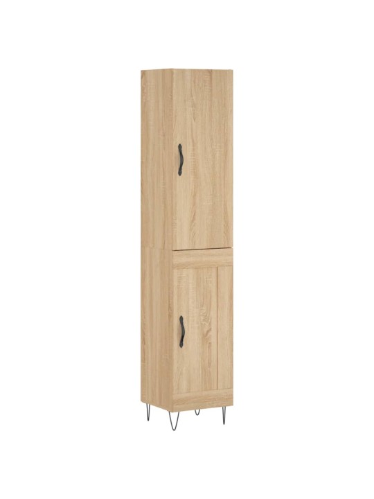 Augstais skapītis, ozolkoka, 34,5x34x180 cm, inženierijas koks