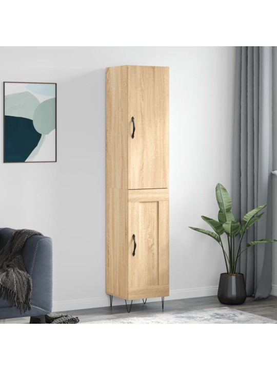 Augstais skapītis, ozolkoka, 34,5x34x180 cm, inženierijas koks