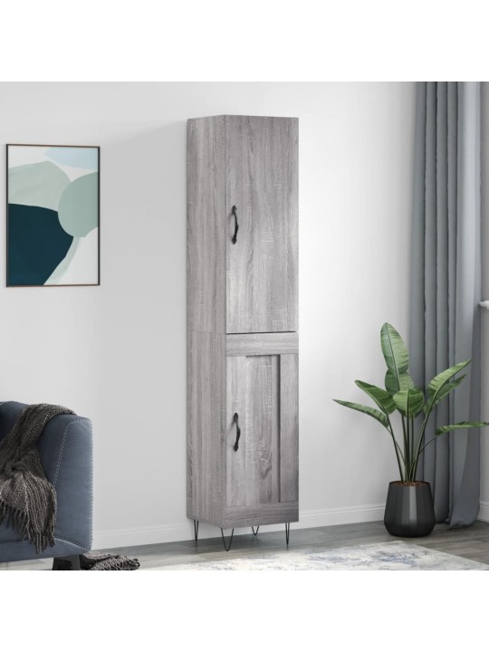 Augstais skapītis, pelēks, 34,5x34x180 cm, inženierijas koks