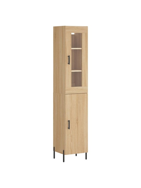 Augstais skapītis, ozolkoka, 34,5x34x180 cm, inženierijas koks