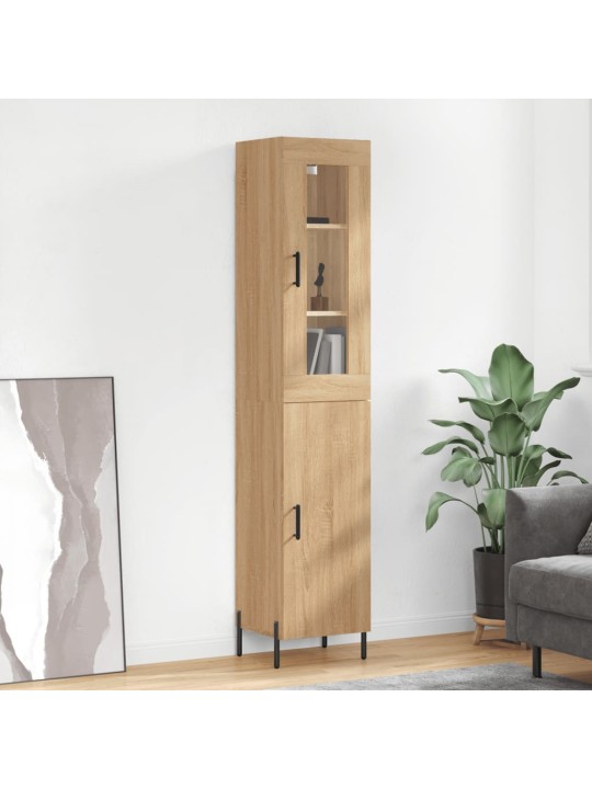 Augstais skapītis, ozolkoka, 34,5x34x180 cm, inženierijas koks