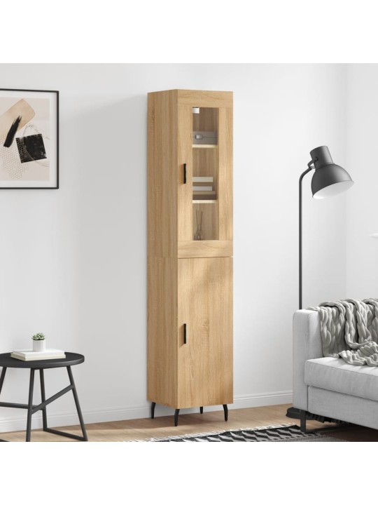 Augstais skapītis, ozolkoka, 34,5x34x180 cm, inženierijas koks
