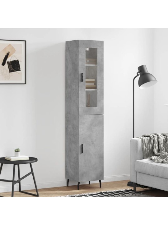 Augstais skapītis, pelēks, 34,5x34x180 cm, inženierijas koks
