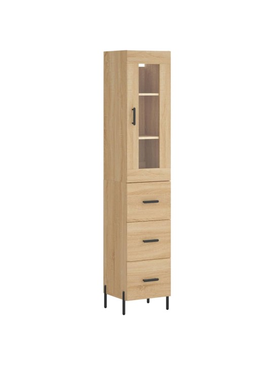 Augstais skapītis, ozolkoka, 34,5x34x180 cm, inženierijas koks