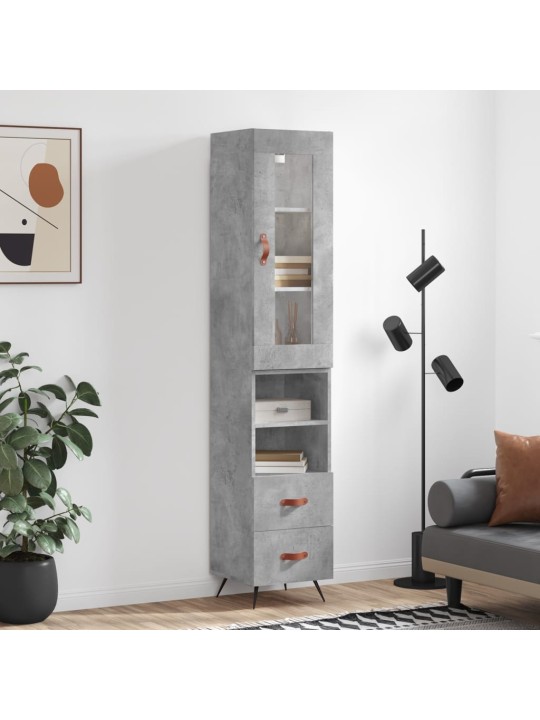 Augstais skapītis, pelēks, 34,5x34x180 cm, inženierijas koks